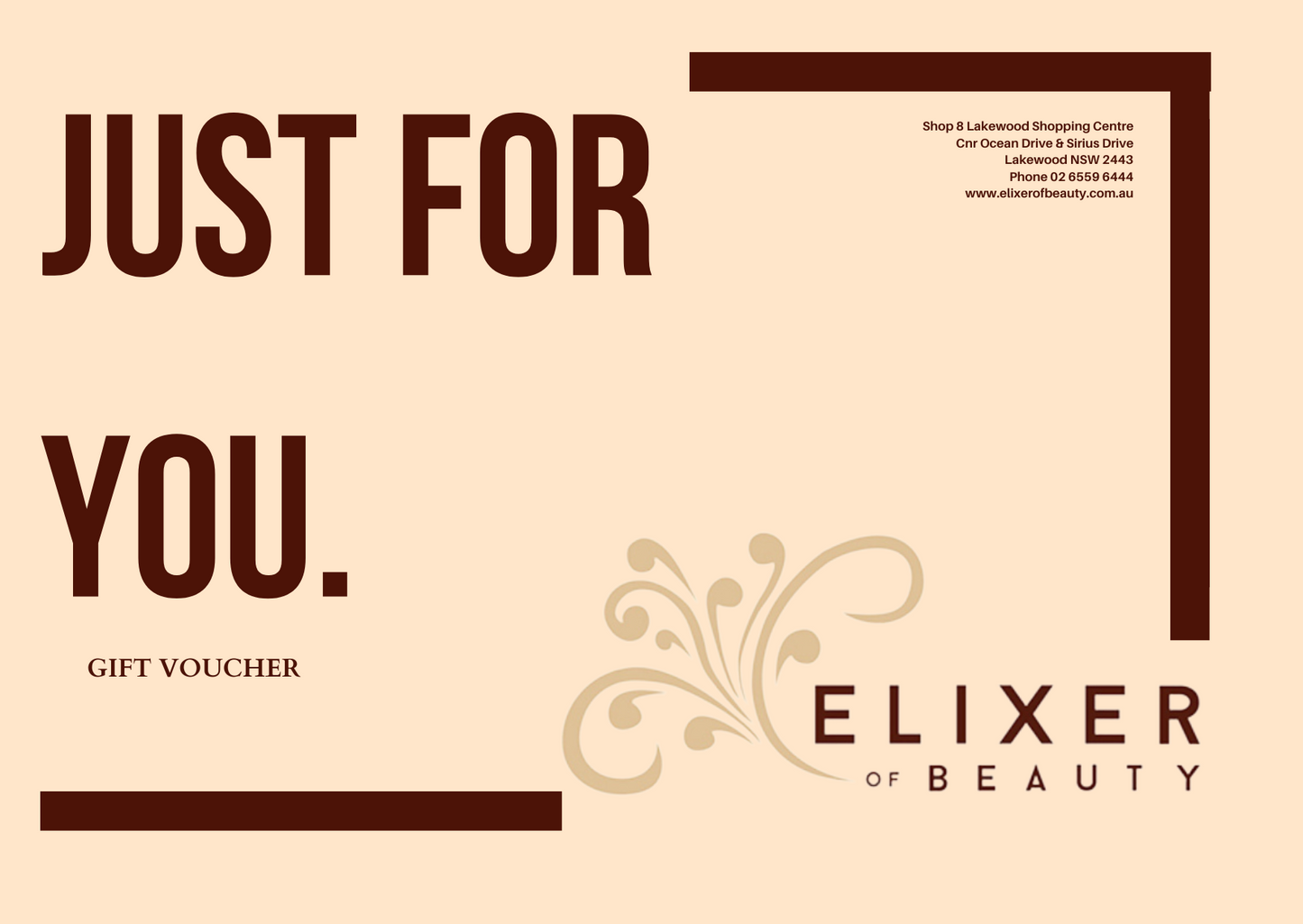 Give the gift of beauty with an Elixer of Beauty Gift Card.