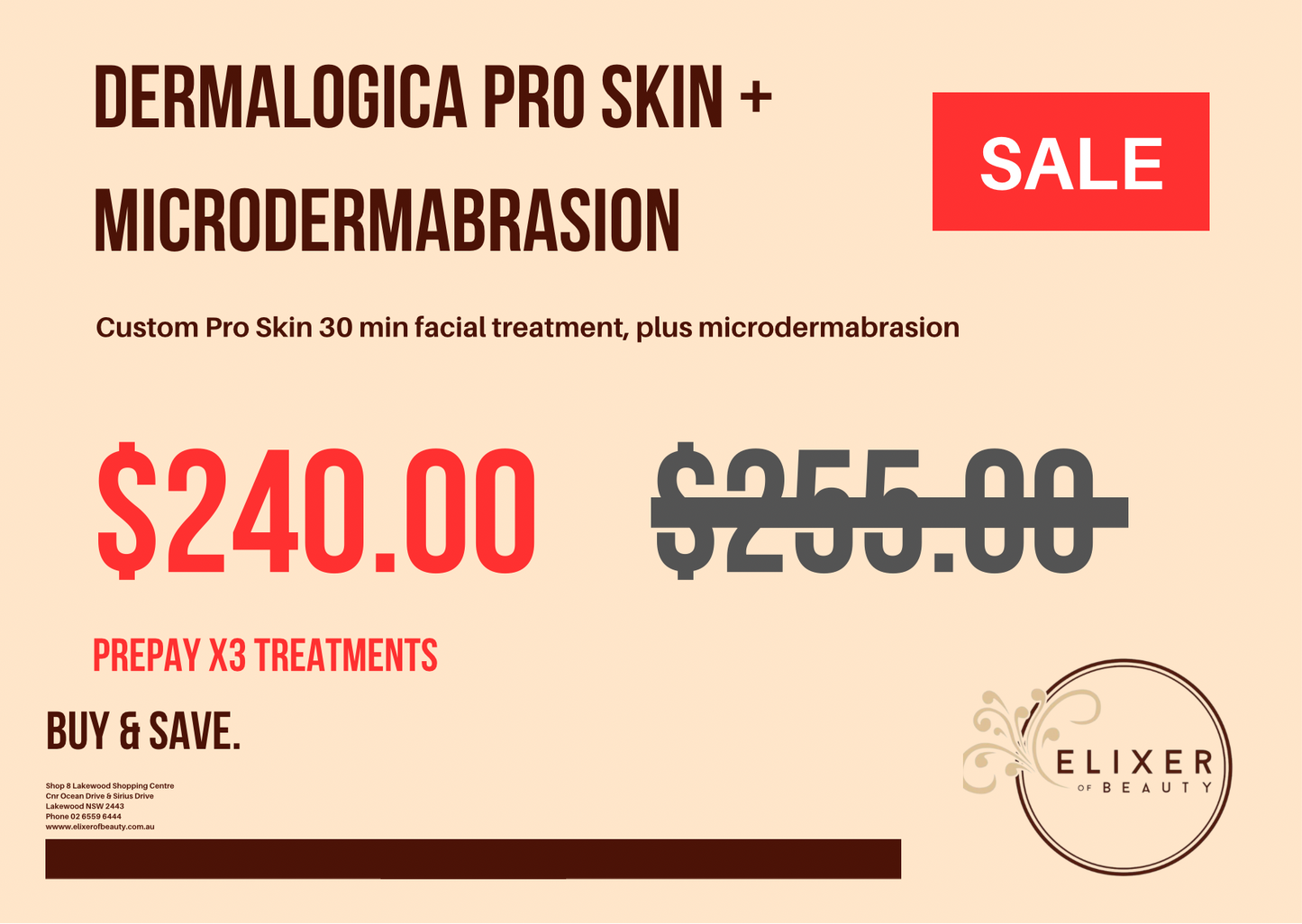 Pre-pay x3 Dermalogica Pro Skin + microdermabrasion. Custom (30 min) facial treatment, plus microdermabrasion.